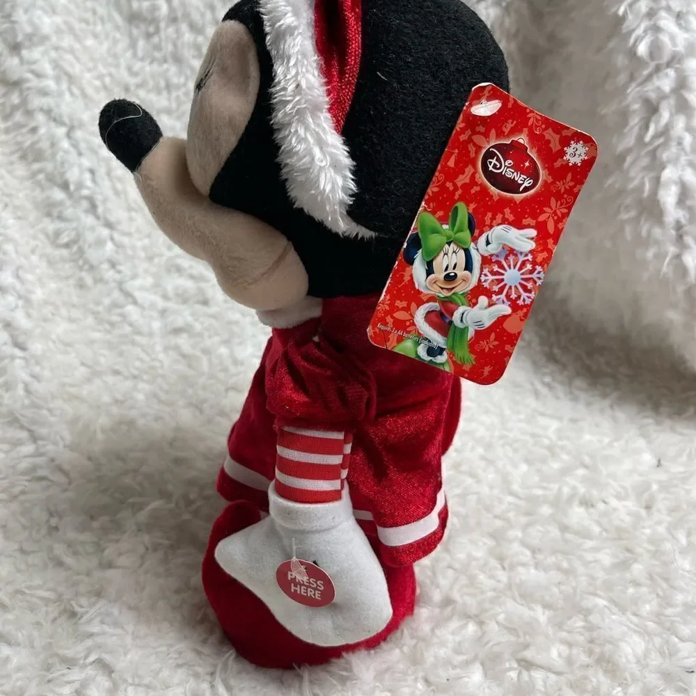 NWT Disney singing  & dancing Christmas Minnie dress up in red velvet & …